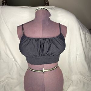 Better Be Charcoal Ruched Crop Top